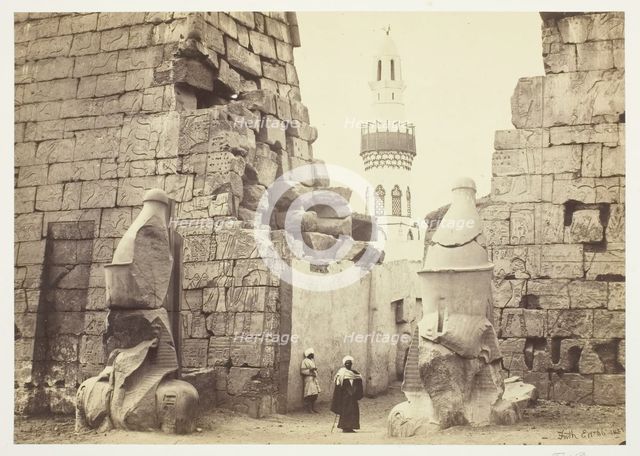 Entrance to the Great Temple, Luxor, 1857. Creator: Francis Frith.