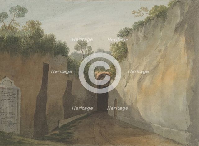 Entrance to the Grotto of Posillipo, Naples, 1778-79. Creator: John Warwick Smith.