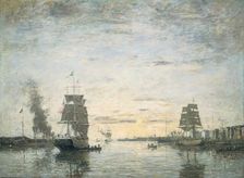 Entrance to the Harbor, Le Havre, 1883. Creator: Eugene Louis Boudin