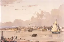 Entrance to the Harbour, Aberdeen, 1838. Creator: Joseph William Allen