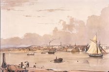 Entrance to the Harbour, Aberdeen, 1838. Creator: Joseph William Allen