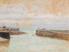 Entrance to the Harbour at St Valery en Caux, 1907. Creator: Jozef Pankiewicz