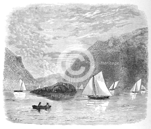 'Entrance to the Highlands near Newburgh', 1883. Artist: G. Wyand.