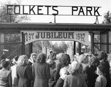 Entrance to the People's Park, Trelleborg, Sweden, 1947. Creator: Unknown