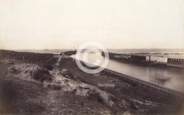 [Entrance to the Port of Boulogne], 1855. Creator: Edouard Baldus.