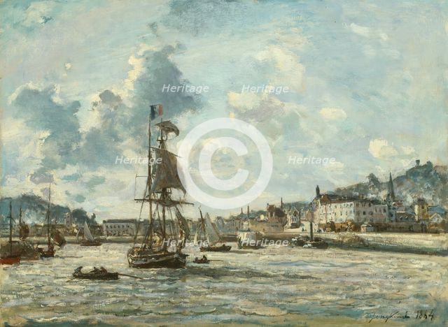 Entrance to the Port of Honfleur, 1863/64. Creator: Johan Barthold Jongkind.