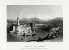 Entrance to the Port of Marseilles France, 1875. Artist: A Willmore