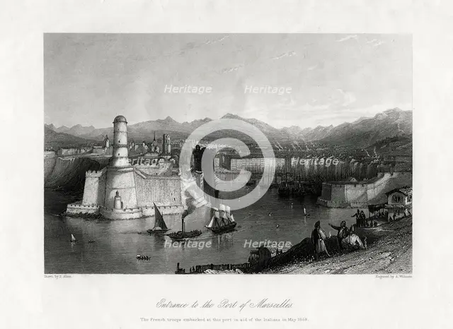 'Entrance to the Port of Marseilles', France, 1875. Artist: A Willmore