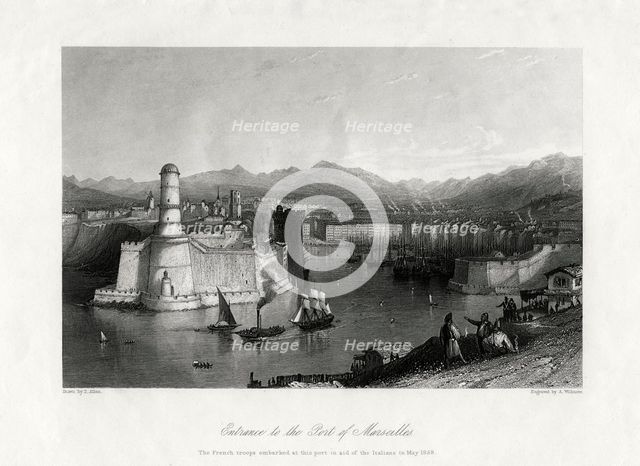 'Entrance to the Port of Marseilles', France, 1875. Artist: A Willmore
