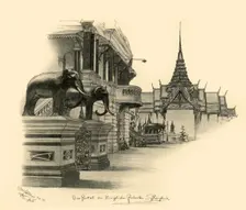 Entrance to the royal palace in Bangkok, Siam, 1898. Creator: Christian Wilhelm Allers