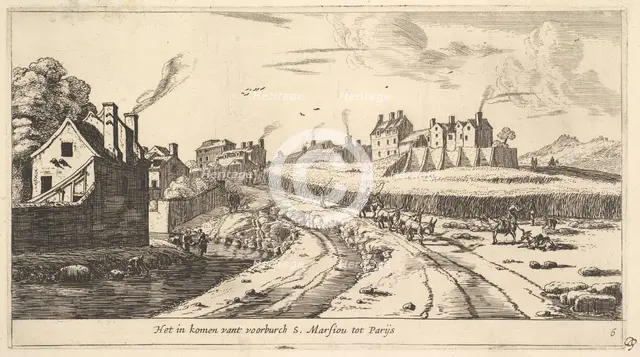 Entrance to the Suburb of Saint Marceau near Paris, 17th century. Creator: Reinier Zeeman.