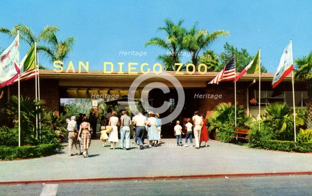 Entrance to the San Diego Zoo, California, USA, 1957. Artist: Unknown