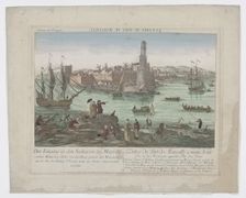 Entrance to the seaport of Marseille, 1755-1779. Creator: Balthasar Friedrich Leizelt