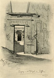 Entrance to the temple at Edfu, Egypt, 1898. Creator: Christian Wilhelm Allers