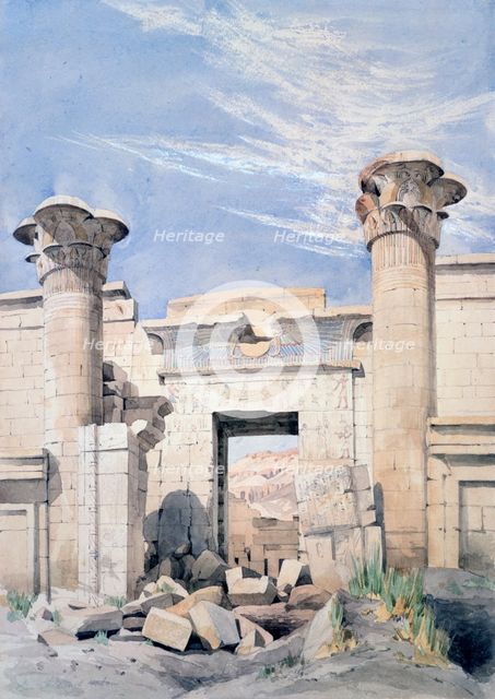 'Entrance to the Temple of Ramses III', Egypt, 19th century. Artist: GF Weston
