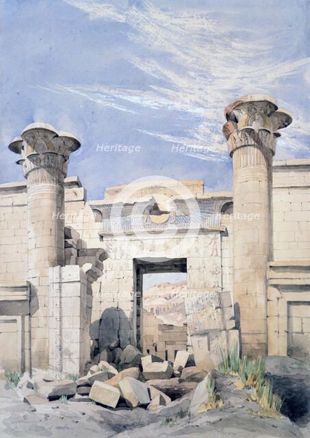 'Entrance to the Temple of Ramses III', Egypt, 19th century. Artist: GF Weston