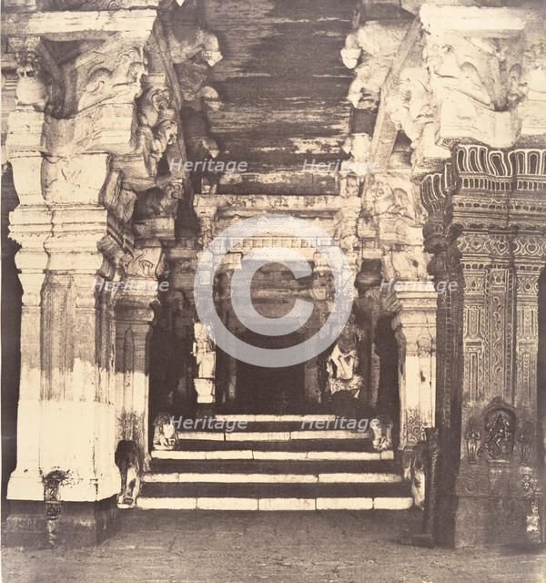 Entrance to the Thousand Pillared Mundapam in the Great Pagoda, January-March 1858. Creator: Captain Linnaeus Tripe.