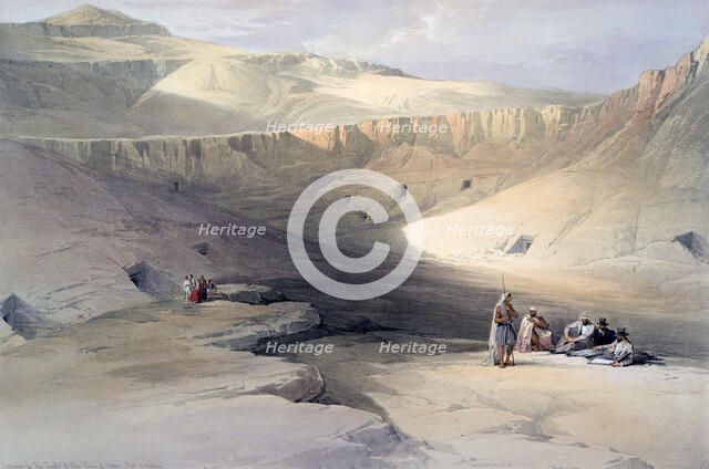 'Entrance to the Tombs of the kings of Thebes, Bab-el-Malouk', 19th century. Artist: David Roberts