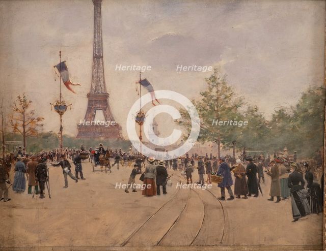 Entrance to the Universal Exhibition of 1889. Creator: Jean Beraud.