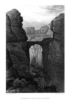 Entrance to the Valley of Petra. c1880. Artist: C Bertrand