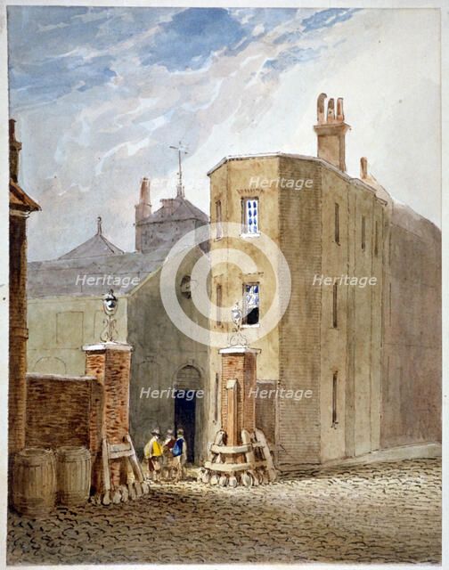 Entrance to Thrale's brewhouse (later Berkeley Perkins' brewery), Southwark, London, c1820. Artist: John Thomas Smith