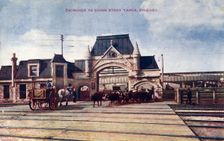 Entrance to Union Stock Yards, Chicago, Illinois, USA, 1909