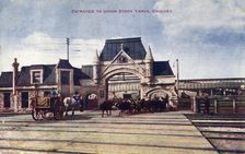 Entrance to Union Stock Yards, Chicago, Illinois, USA, 1909