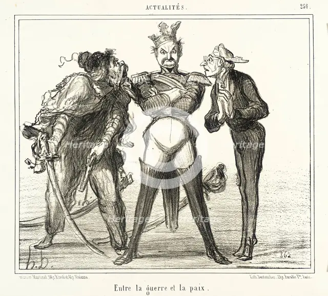 Entre la guerre et la paix, 1855. Creator: Honore Daumier.