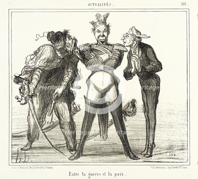 Entre la guerre et la paix, 1855. Creator: Honore Daumier.