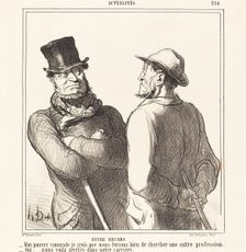 Entre recors, 1865. Creator: Honore Daumier