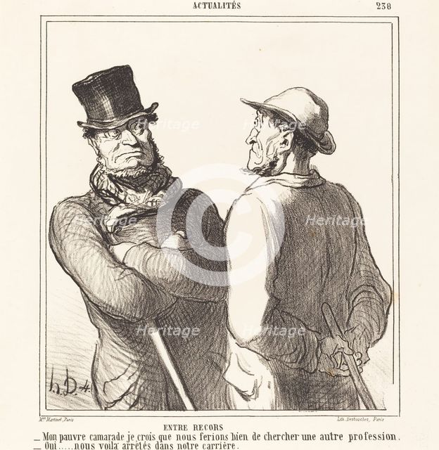 Entre recors, 1865. Creator: Honore Daumier.