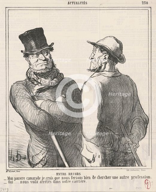 Entre recors, 1865. Creator: Honore Daumier.