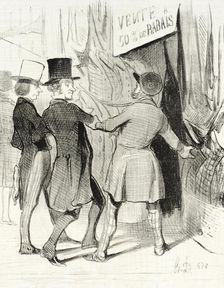 Entrez Messieurs...Voici de magnifiques paletots que je vends a perte..., 1844. Creator: Honore Daumier