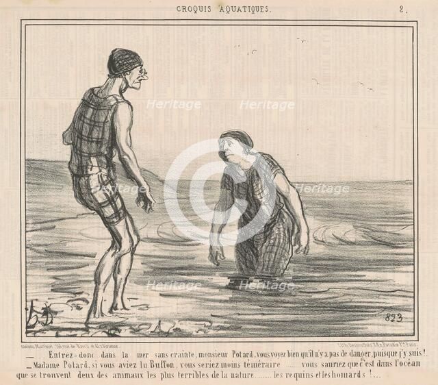 Entrez donc dans la mer sans crainte ..., 1856. Creator: Honore Daumier.