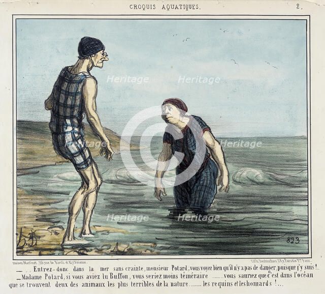Entrez donc dans la mer sans crainte..., 1856. Creator: Honore Daumier.