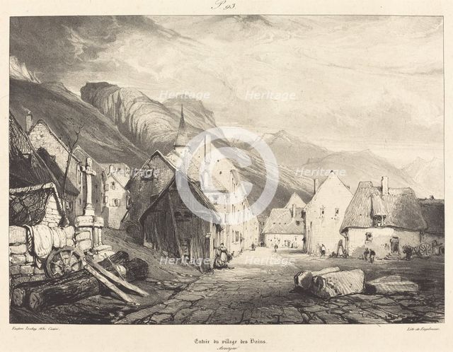 Entrée du village des Bains, 1831. Creator: Eugene Isabey.