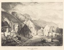 Entrée du village des Bains, 1831. Creator: Eugene Isabey