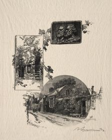Entree de latelier Rousseau et la Maison de Millet, 1887. Creator: Auguste Louis Lepère (French, 1849-1918)
