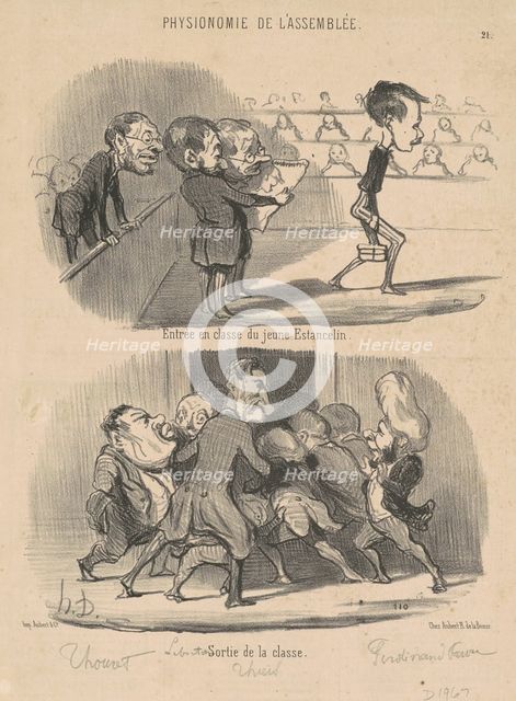 Entrée en classe du jeune Estancelin, 19th century. Creator: Honore Daumier.