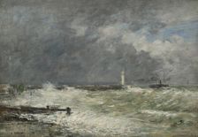 Entrées des jetées du Havre par gros temps, 1895. Creator: Boudin, Eugène-Louis (1824-1898)