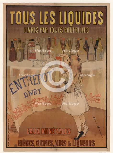 Entrepôt d'Ivry. Eaux minérales, Bières, Cidres, Vins & Liqueurs, 1897. Creator: Bouisset, Firmin (1859-1925).