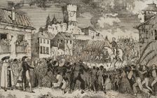 Entry into Spain of French general Pierre Antoine Dupont de l'Etang in 1808, (1851). Creator: Unknown