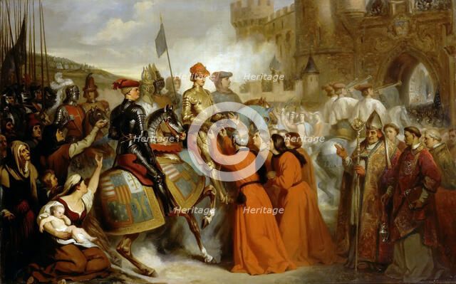 Entry of Charles VII into Rouen, 10 November 1449. Artist: Decaisne, Henri (1799-1852)