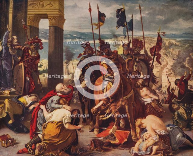 'Entry of Crusaders into Constantinople', 1840, (c1915). Artist: Eugene Delacroix.