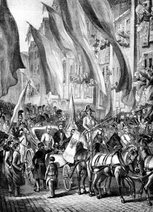 Entry of Archduke John of Austria into Frankfurt, Germany, 11 July 1848. Artist: Anon