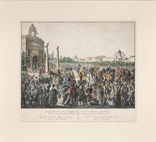 Entry of Emperor Francis I of Austria into Vienna in 1814, . Creator: Hoechle; Johann Nepomuk (1790-1835)