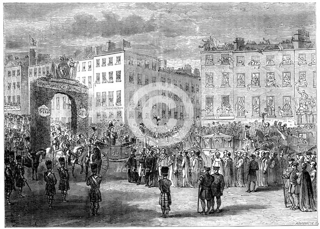Entry of King George IV into Dublin, 1820s.Artist: Pearson