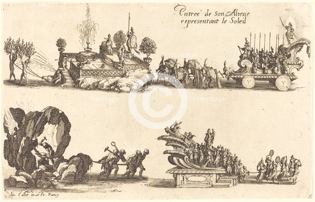 Entry of His Highness, Representing the Sun, 1627. Creator: Jacques Callot.
