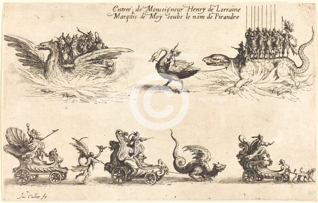 Entry of Monseigneur Henry de Lorraine, Marquis de Moy, under the Name of Pirandre, 1627. Creator: Jacques Callot.