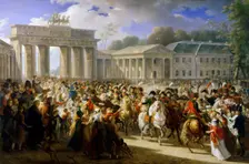 Entry of Napoleon into Berlin, 27 October 1806. Artist: Meynier, Charles (1768-1832)